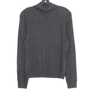 Apt 9 Sweater Cashmere Turtleneck Quiet Luxury Minimalist Preppy Cozy Gray Large